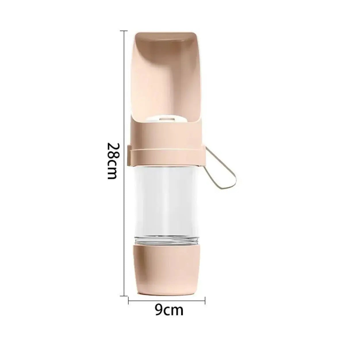 GlowPet 500ml Portable Travel Water Bottle – Leak-Proof 2-in-1 Dispenser with Food Container for Dogs & Cats