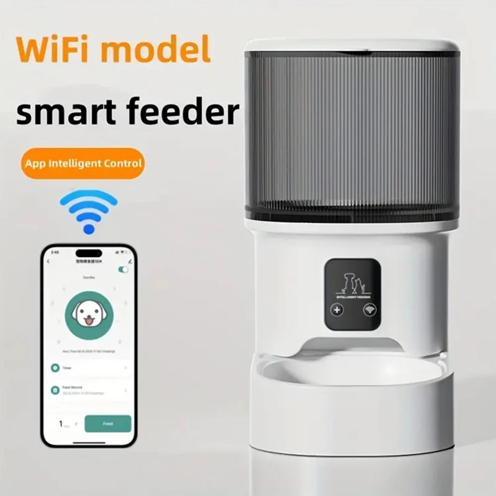 GlowPet 4L Smart WiFi Pet Feeder – HD Camera, App Control, Two-Way Audio & Motion Alerts for Cats & Dogs