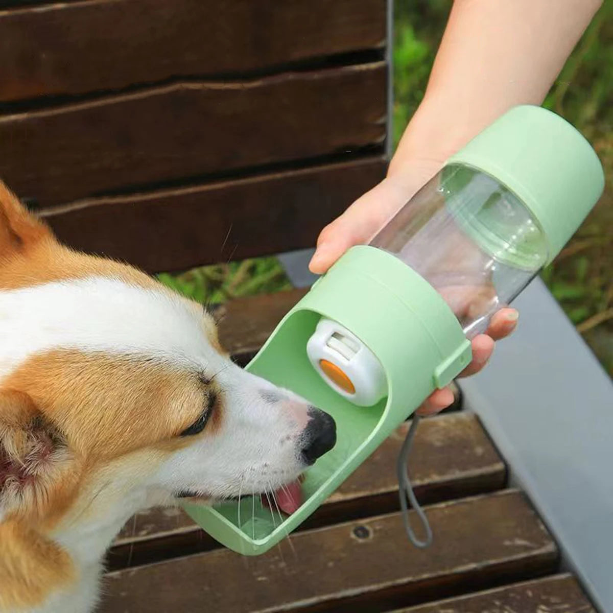 GlowPet 500ml Portable Travel Water Bottle – Leak-Proof 2-in-1 Dispenser with Food Container for Dogs & Cats
