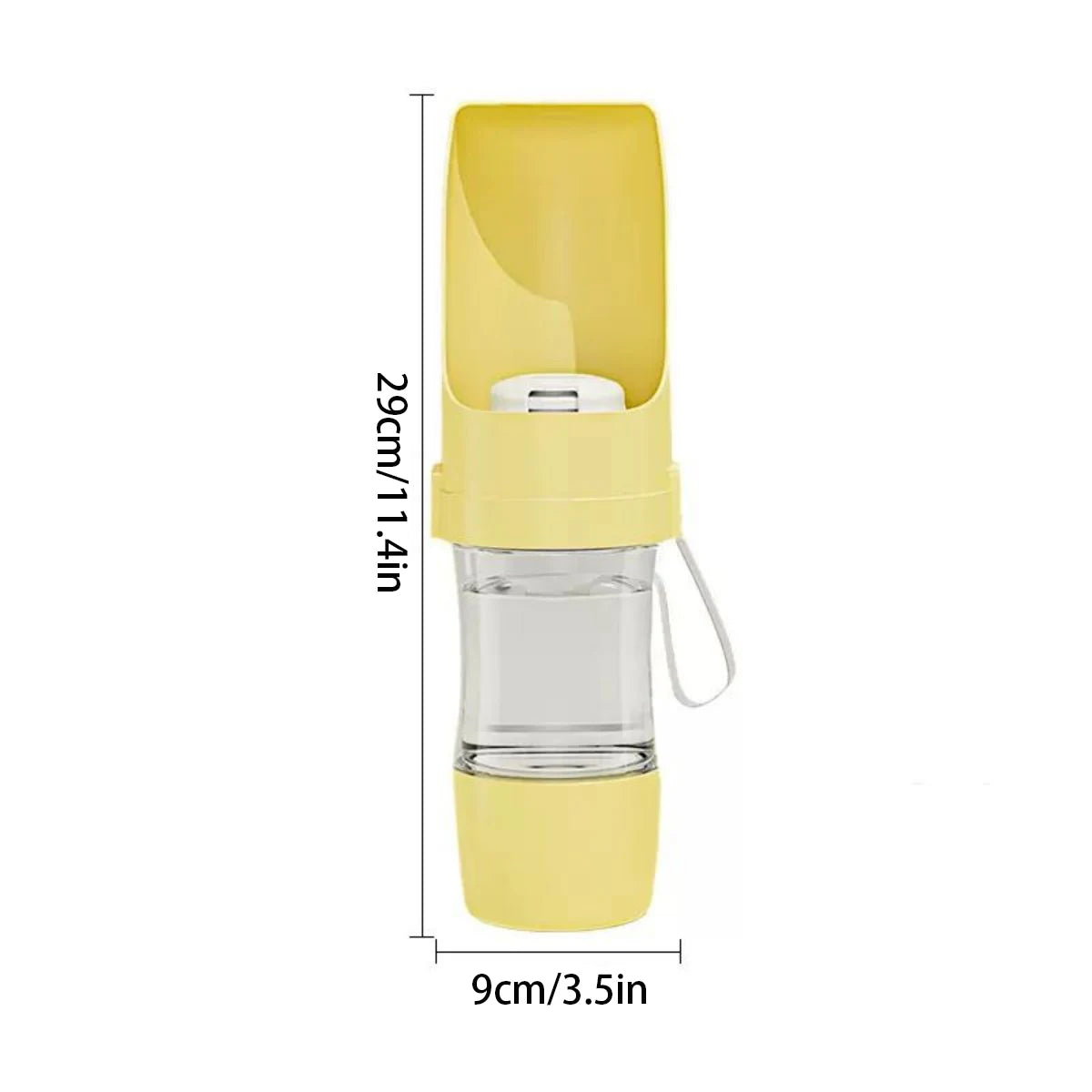 GlowPet 500ml Portable Travel Water Bottle – Leak-Proof 2-in-1 Dispenser with Food Container for Dogs & Cats