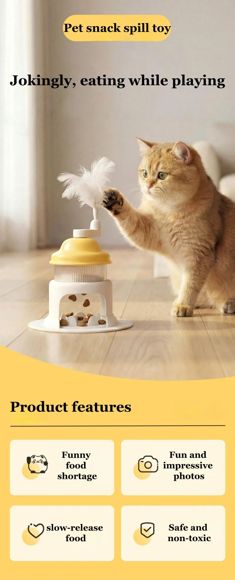 GlowPet Rotating Ice Cream Slow Feeder Toy – Interactive Puzzle for Cats & Dogs | Stress Relief & Slow Eating