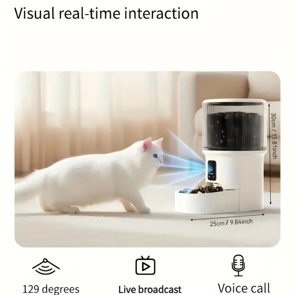 GlowPet 4L Smart WiFi Pet Feeder – HD Camera, App Control, Two-Way Audio & Motion Alerts for Cats & Dogs