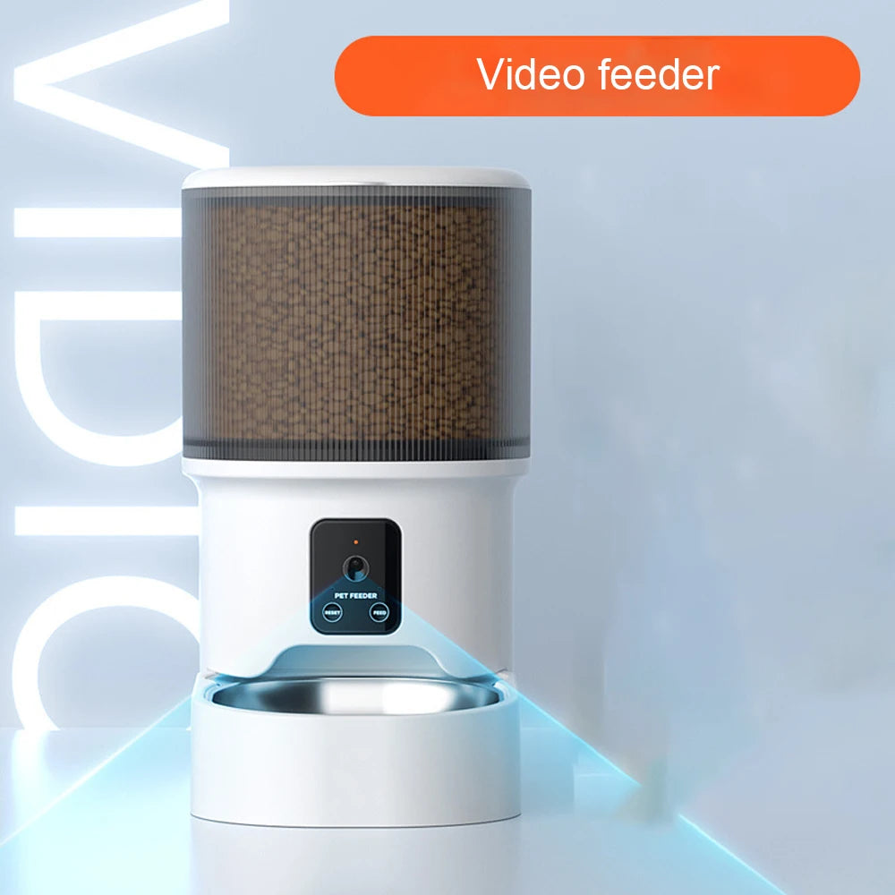 GlowPet 4L Smart WiFi Pet Feeder – HD Camera, App Control, Two-Way Audio & Motion Alerts for Cats & Dogs