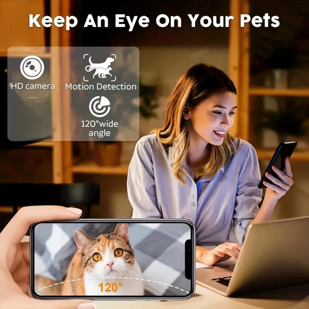 GlowPet 4L Smart WiFi Pet Feeder – HD Camera, App Control, Two-Way Audio & Motion Alerts for Cats & Dogs