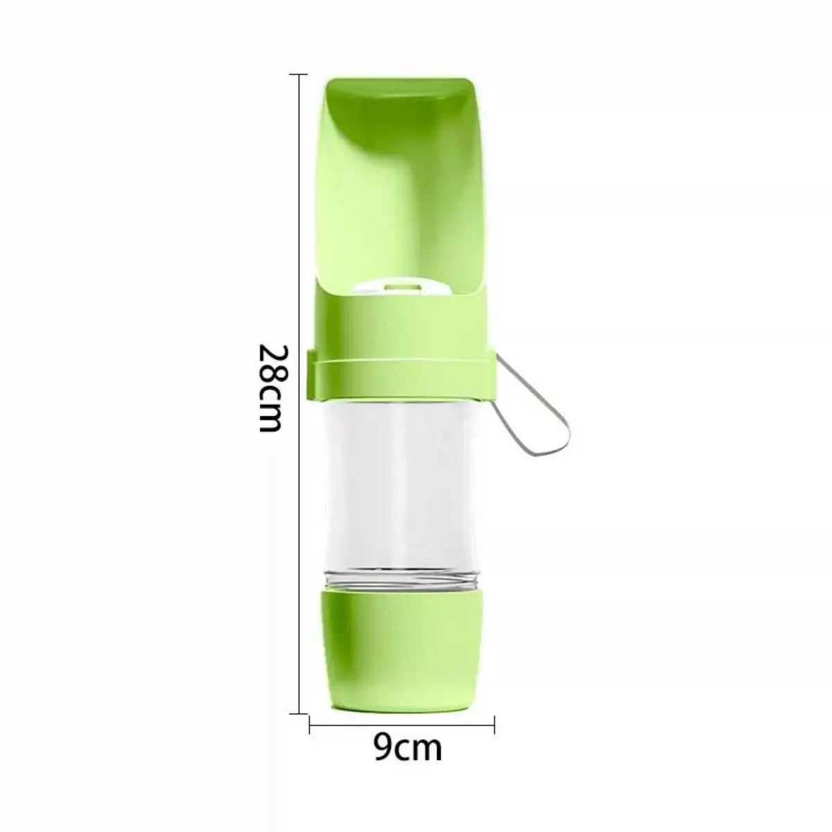 GlowPet 500ml Portable Travel Water Bottle – Leak-Proof 2-in-1 Dispenser with Food Container for Dogs & Cats