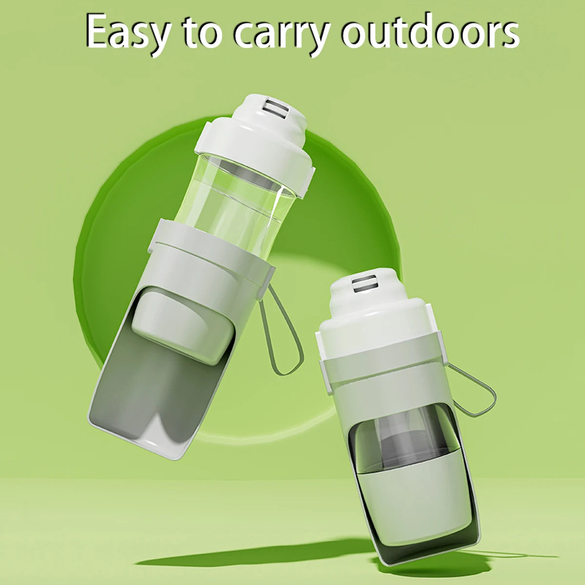 GlowPet 500ml Portable Travel Water Bottle – Leak-Proof 2-in-1 Dispenser with Food Container for Dogs & Cats