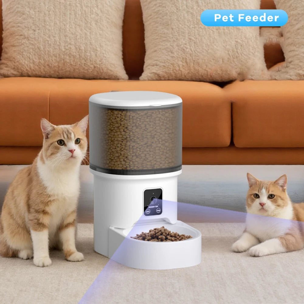 GlowPet 4L Smart WiFi Pet Feeder – HD Camera, App Control, Two-Way Audio & Motion Alerts for Cats & Dogs